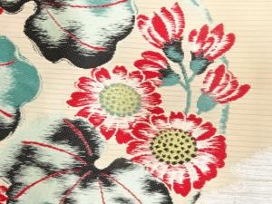 アンティーク　絽　菊丸文様織り出し名古屋帯